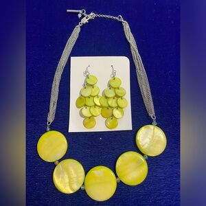 Lime Green Necklace and Earring Set
